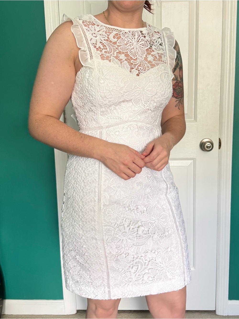 LILY PULITZER White Floral Lace Dress